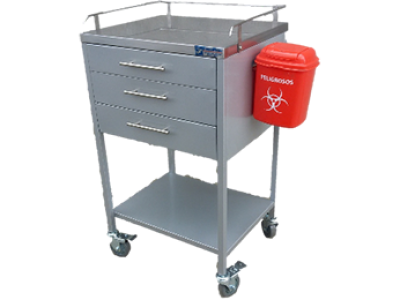 CARRO DE CURACIONES CON ESTANTERIA